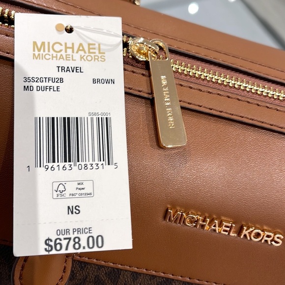Michael Kors med Duffel Travel - Leather/Coated
35S2GTFU2B
BROWN
MD DUFFLE NWT - Picture 9 of 16